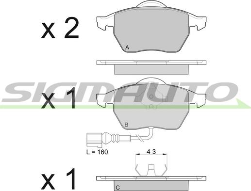 SIGMAUTO SPA984 - Set placute frana,frana disc aaoparts.ro