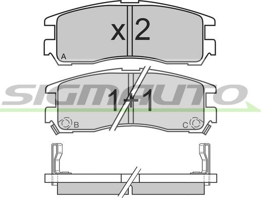 SIGMAUTO SPA428 - Set placute frana,frana disc aaoparts.ro