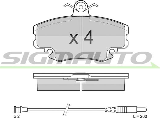 SIGMAUTO SPA590 - Set placute frana,frana disc aaoparts.ro