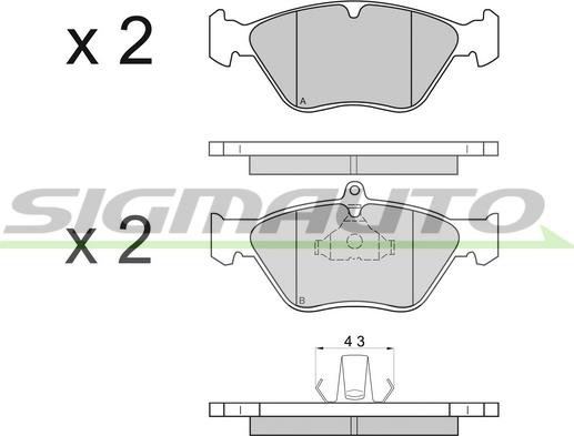 SIGMAUTO SPA585 - Set placute frana,frana disc aaoparts.ro