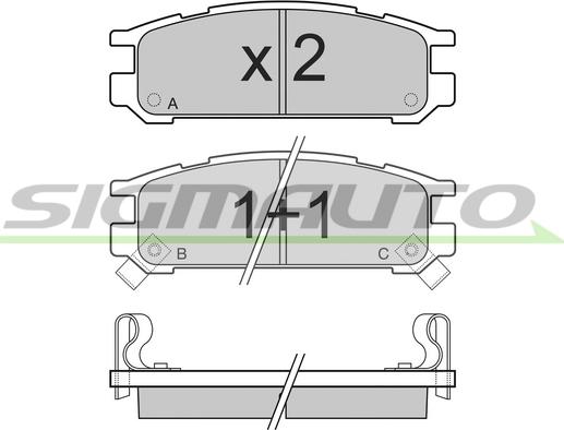 SIGMAUTO SPA536 - Set placute frana,frana disc aaoparts.ro