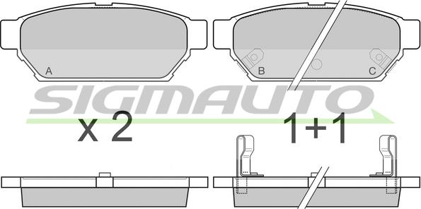 SIGMAUTO SPA800 - Set placute frana,frana disc aaoparts.ro