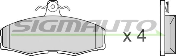 SIGMAUTO SPA208 - Set placute frana,frana disc aaoparts.ro