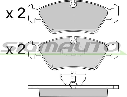 SIGMAUTO SPA231 - Set placute frana,frana disc aaoparts.ro