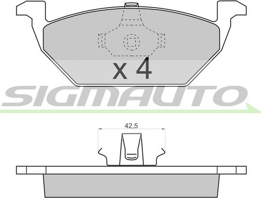 SIGMAUTO SPA712 - Set placute frana,frana disc aaoparts.ro