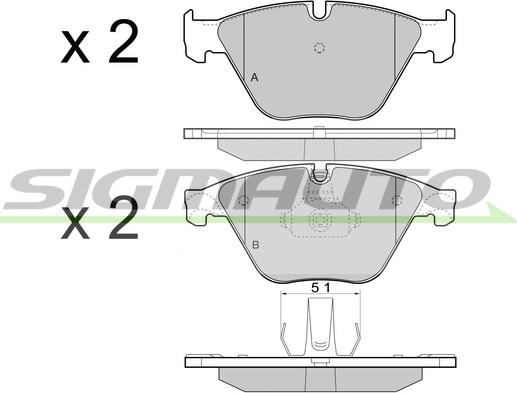 SIGMAUTO SPB452 - Set placute frana,frana disc aaoparts.ro