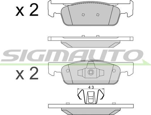 SIGMAUTO SPB512 - Set placute frana,frana disc aaoparts.ro