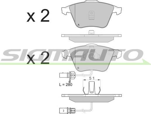 SIGMAUTO SPB081 - Set placute frana,frana disc aaoparts.ro