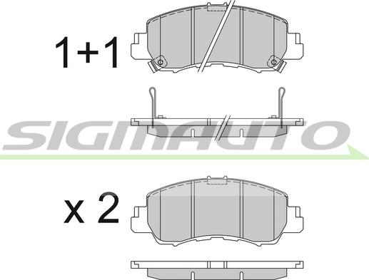 SIGMAUTO SPB828 - Set placute frana,frana disc aaoparts.ro