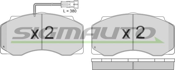 SIGMAUTO SPT300 - Set placute frana,frana disc aaoparts.ro