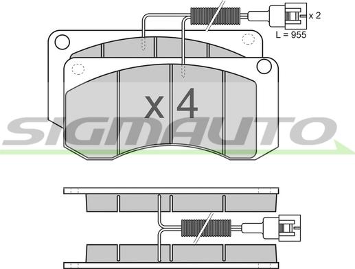 SIGMAUTO SPT283 - Set placute frana,frana disc aaoparts.ro