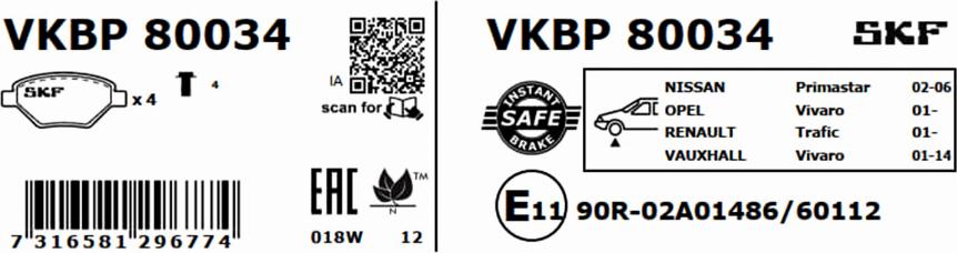 SKF VKBP 80034 - Set placute frana,frana disc aaoparts.ro