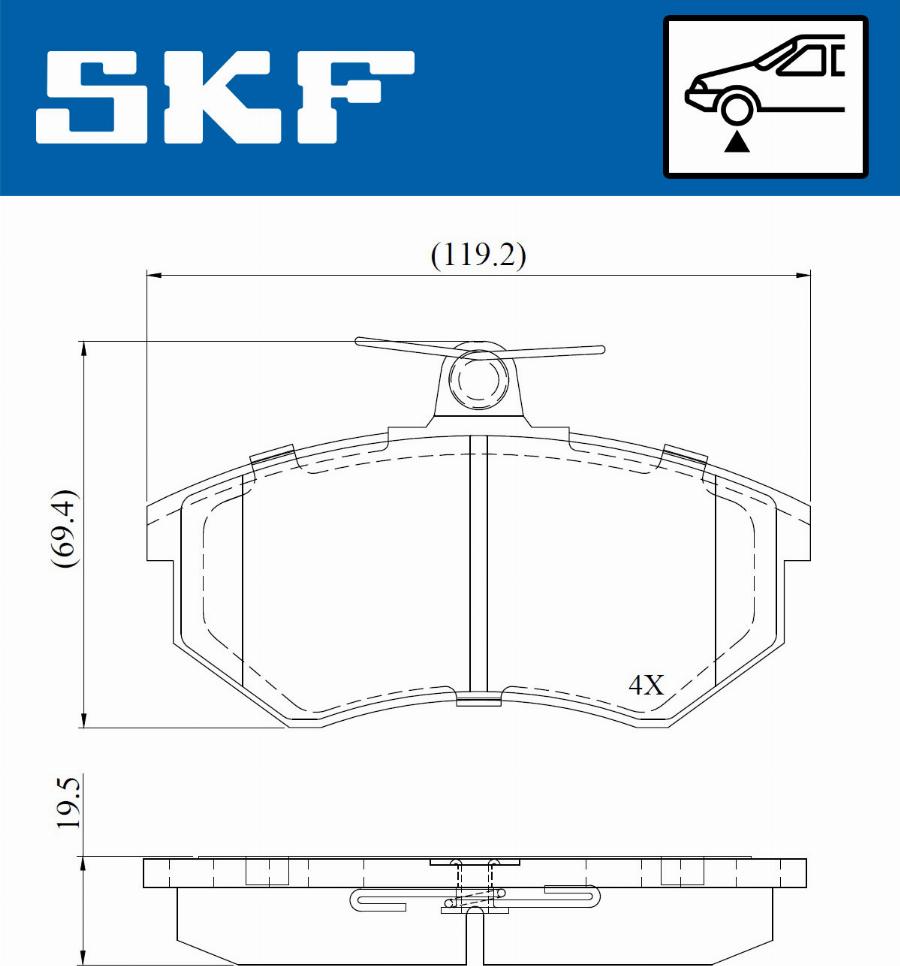 SKF VKBP 80722 - Set placute frana,frana disc aaoparts.ro