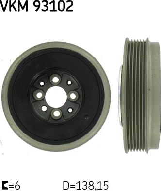 SKF VKM 93102 - Fulie curea, arbore cotit aaoparts.ro