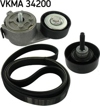 SKF VKMA 34200 - Set curea transmisie cu caneluri aaoparts.ro