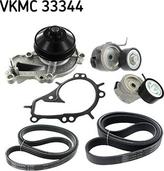 SKF VKMC 33344 - Pompa apa + Set curea transmisie cu caneluri aaoparts.ro