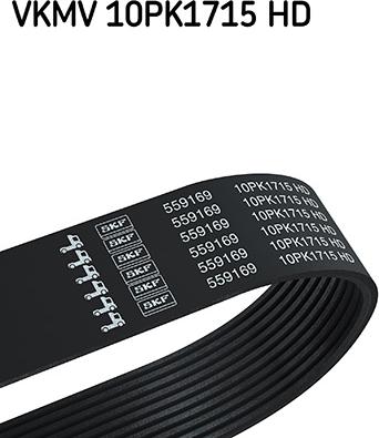 SKF VKMV 10PK1715 HD - Curea transmisie cu caneluri aaoparts.ro