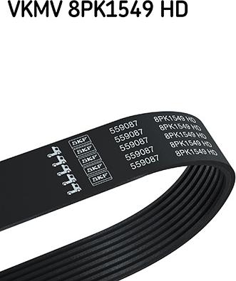 SKF VKMV 8PK1549 HD - Curea transmisie cu caneluri aaoparts.ro