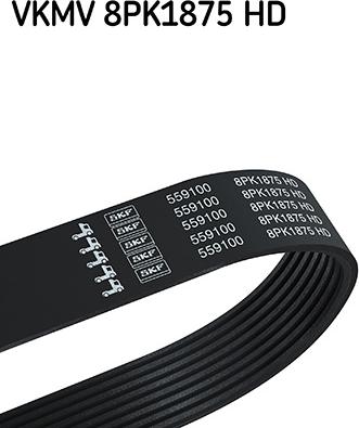SKF VKMV 8PK1875 HD - Curea transmisie cu caneluri aaoparts.ro