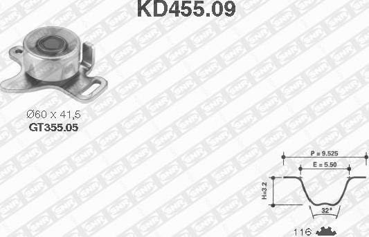 SNR KD455.09 - Set curea de distributie aaoparts.ro