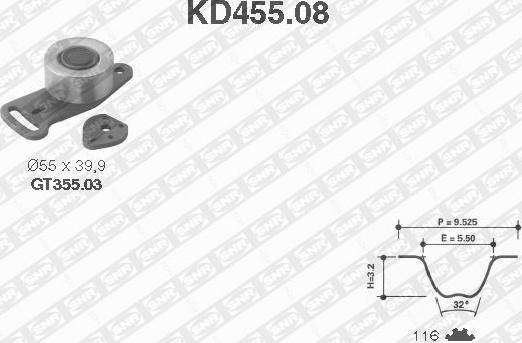 SNR KD455.08 - Set curea de distributie aaoparts.ro