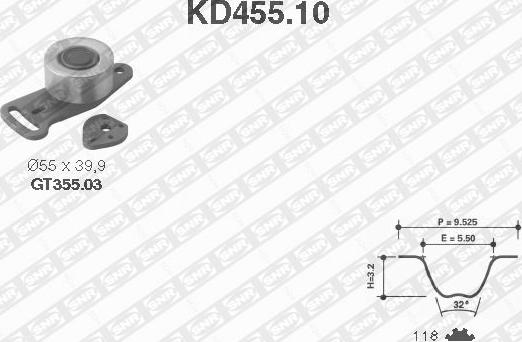 SNR KD455.10 - Set curea de distributie aaoparts.ro