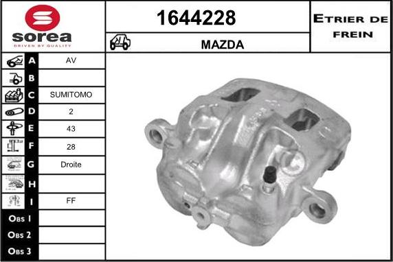 SNRA 1644228 - Etrier frana aaoparts.ro
