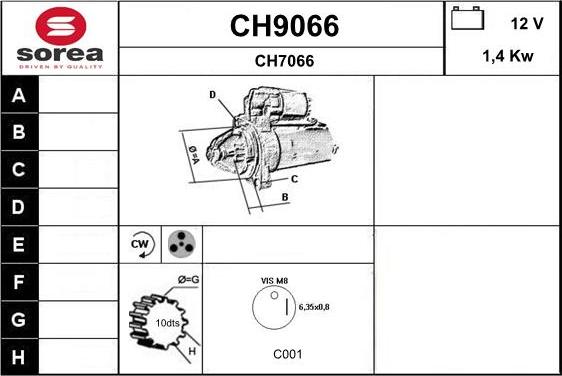 SNRA CH9066 - Starter aaoparts.ro
