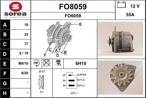 SNRA FO8059 - Generator / Alternator aaoparts.ro
