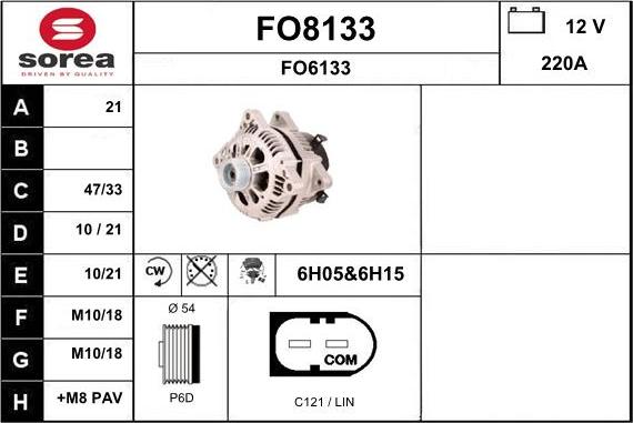 SNRA FO8133 - Generator / Alternator aaoparts.ro