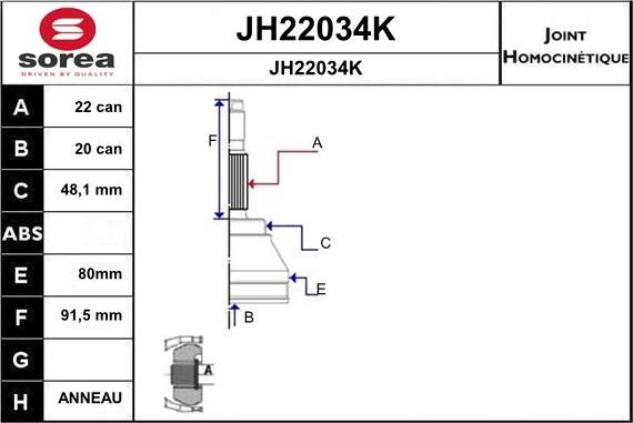 SNRA JH22034K - Set articulatie, planetara aaoparts.ro