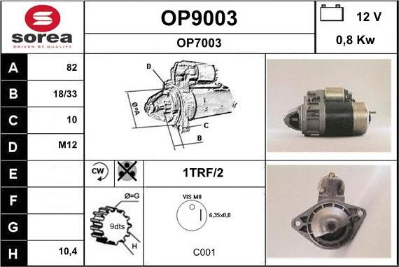 SNRA OP9003 - Starter aaoparts.ro