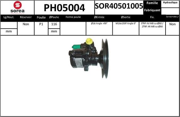 SNRA PH05004 - Pompa hidraulica, sistem de directie aaoparts.ro