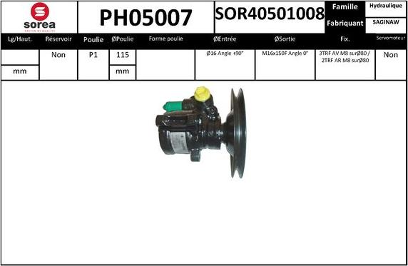 SNRA PH05007 - Pompa hidraulica, sistem de directie aaoparts.ro