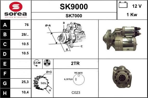 SNRA SK9000 - Starter aaoparts.ro