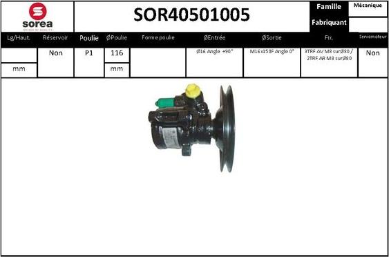 SNRA SOR40501005 - Pompa hidraulica, sistem de directie aaoparts.ro