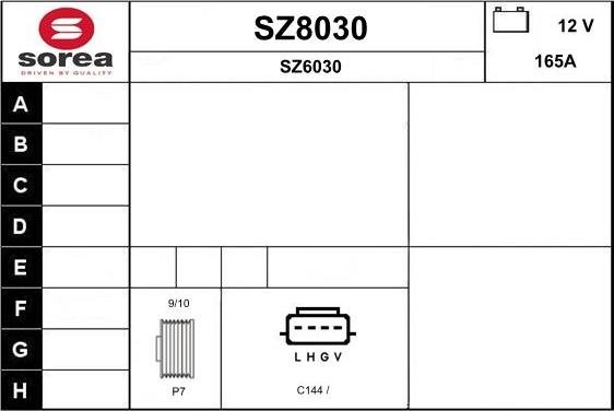SNRA SZ8030 - Generator / Alternator aaoparts.ro