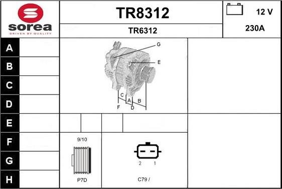 SNRA TR8312 - Generator / Alternator aaoparts.ro