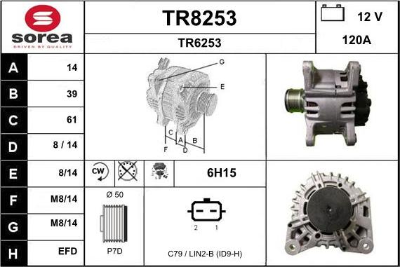 SNRA TR8253 - Generator / Alternator aaoparts.ro