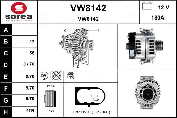 SNRA VW8142 - Generator / Alternator aaoparts.ro