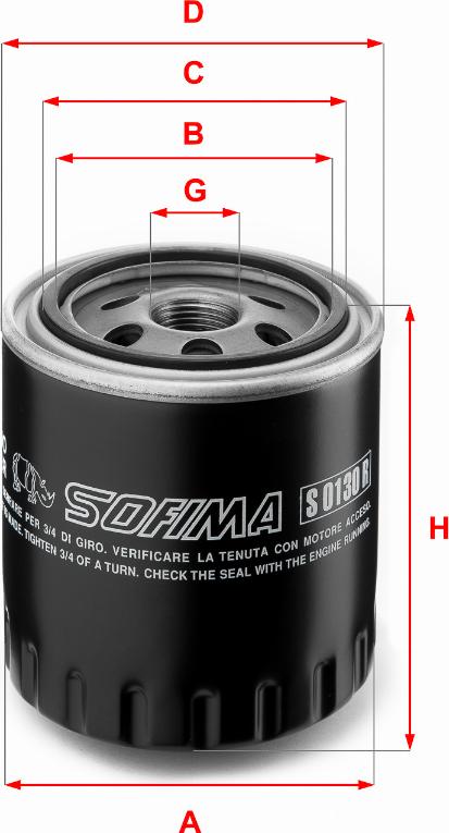 Sofima S 0130 R - Filtru ulei aaoparts.ro