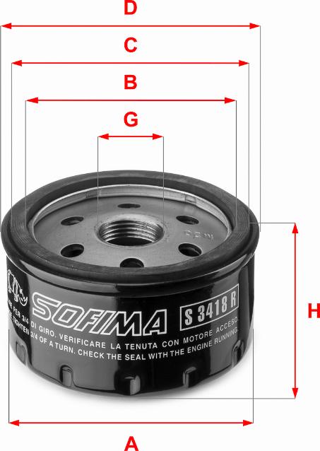 Sofima S 3418 R - Filtru ulei aaoparts.ro