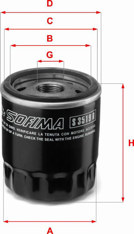 Sofima S 3519 R - Filtru ulei aaoparts.ro