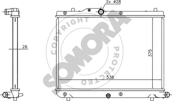 Somora 301540B - Radiator, racire motor aaoparts.ro