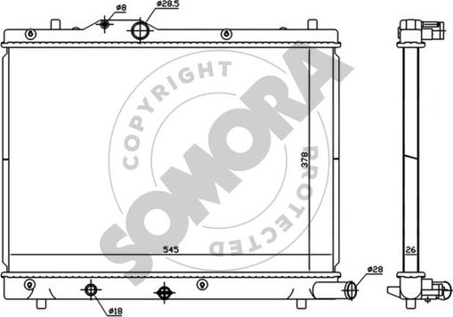 Somora 301540C - Radiator, racire motor aaoparts.ro