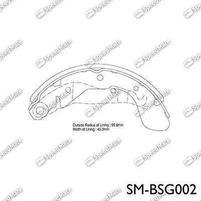 SpeedMate SM-BSG002 - Set saboti frana aaoparts.ro