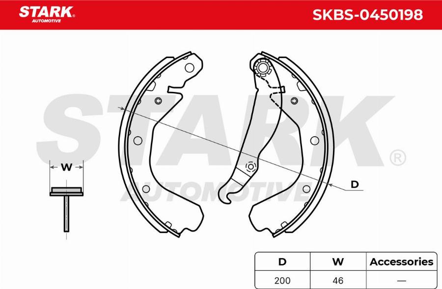 Stark SKBS-0450198 - Set saboti frana aaoparts.ro