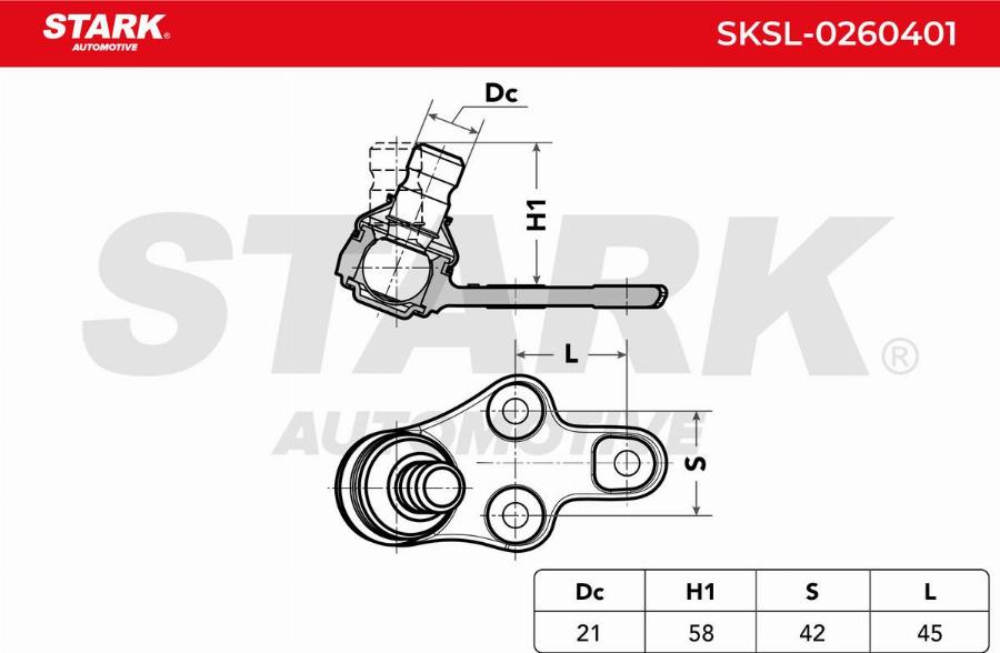 Stark SKSL-0260401 - Articulatie sarcina / ghidare aaoparts.ro