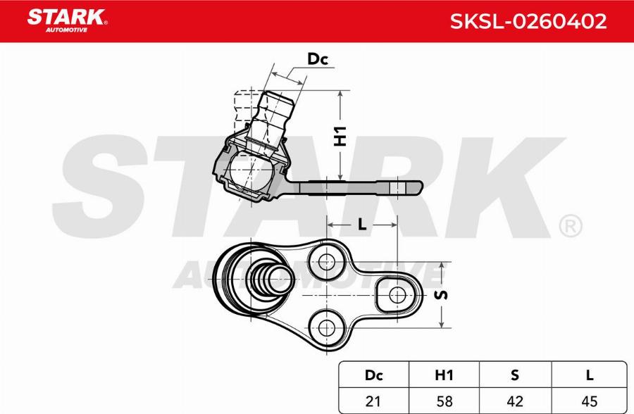 Stark SKSL-0260402 - Articulatie sarcina / ghidare aaoparts.ro