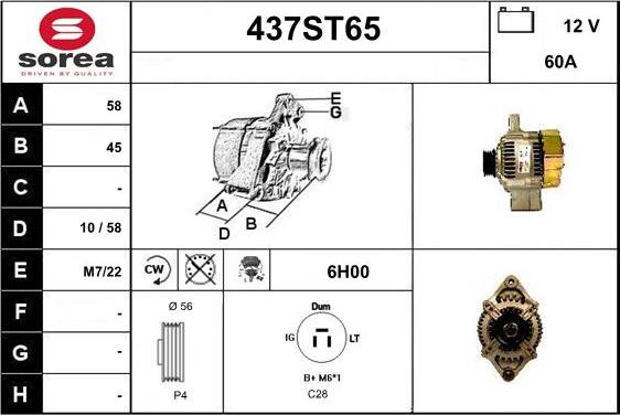 STARTCAR 437ST65 - Generator / Alternator aaoparts.ro